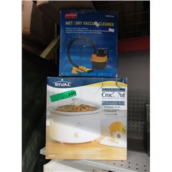 Used crock pot & mini wet-dry vac