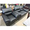 Image 1 : New - Black leather loveseat & chair