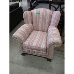 Vintage upholstered wing back chair