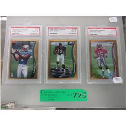 3 Graded 1998 Football cards