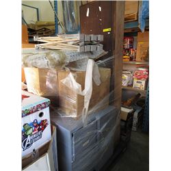 Skid of used furniture & storage locker goods