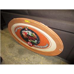 Oval Coca-Cola advertising sign - plastic