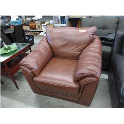 Brown leather arm chair