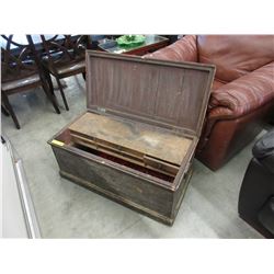 Vintage wood chest with interior safe