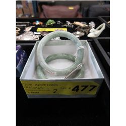 2 New Jade Bangle Bracelets