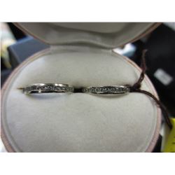 Two 14KT White Gold & Diamond  rings - pinky / toe