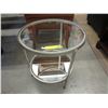 Image 1 : Round glass top end table with metal base