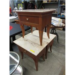 3 Stone top side tables