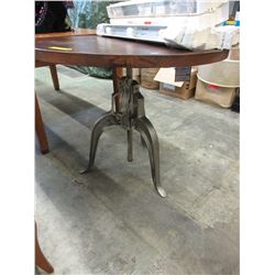 New wood top table with metal industrial base