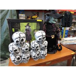 New - Animated life size Halloween cauldron witch