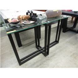 Glass top console table