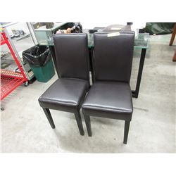 Pair of  New Bonded Leather dining chairs