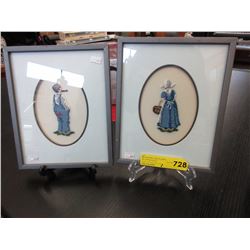 2 Framed petite point pictures - Dutch theme