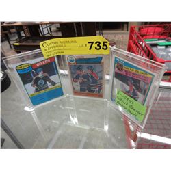 3 x 1980's Wayne Gretzky hockey cards