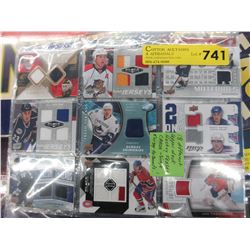 18 Different "Upper Deck" hockey jersey cards