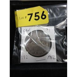 1952 Canadian Silver Dollar Coin