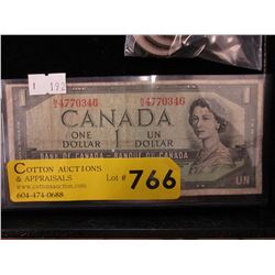 1954 Canadian "Devil's Face" $1 bill