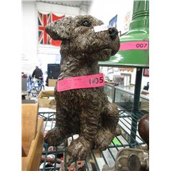Cement dog figurine