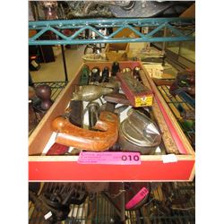 Vintage tools in wood tray