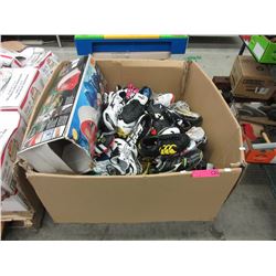 Large box of new & used shoes