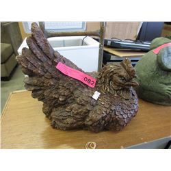 Cement chicken yard ornament