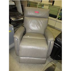 New - Grey leather rocking power recliner