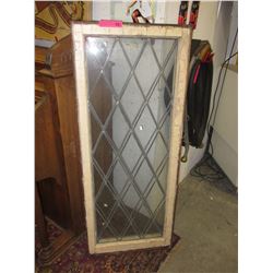 2 Vintage leaded glass windows