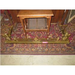 Vintage brass fireplace curb