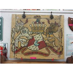 Antique - Double sided oak sign - Hand painted