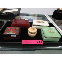 5 Keepsake boxes - 3 are Alabaster