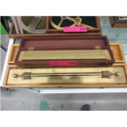 Brass Marine rolling ruler & wood ruler set