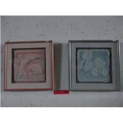 Pair of paper art flower pictures