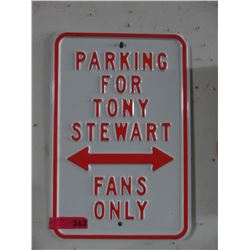 "Tony Stewart" parking sign