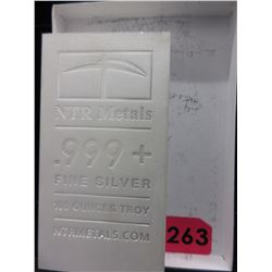 100 Troy Ounce .999 Fine Silver Investors Bar