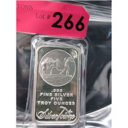 5 Troy Oz. Silver Towne Minting .999 Silver Bar