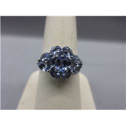 2.26 CTW Tanzanite Cluster Ring