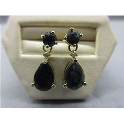 New  -Sapphire & Diamond-set Drop Style Earrings