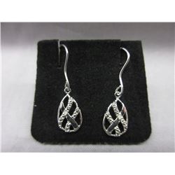 New - French Hook Diamond Earrings