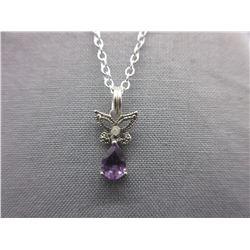 Diamond & Pear-Cut Amethyst Pendant/ Necklace set