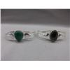 Image 1 : 2 x .925 Silver Clad Gemstone Bangles