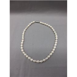 Fresh Water White Pearl Strand Necklace.