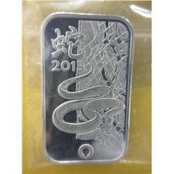 2013 Year of the Snake Silver Art Bar