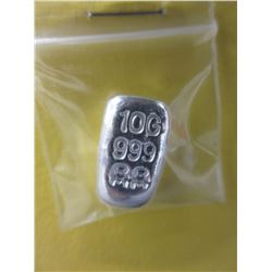 10 Gram .999 Poured Silver Loaf Bar