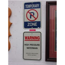 2 Metal signs
