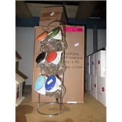 8 New spice racks with glass jars