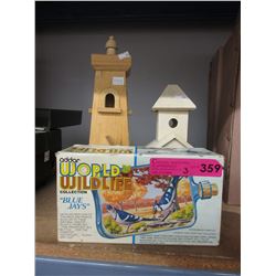 Small wood bird houses & model kit
