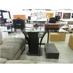 New - Contemporary glass top dining table