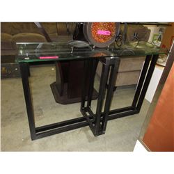Glass top console table