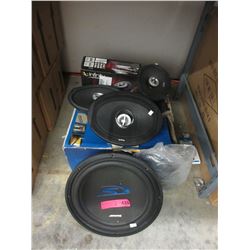 Assortment of used car stereo speakers