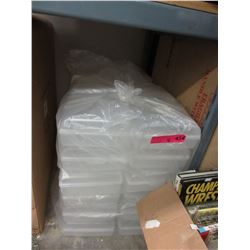 4 Bags of new hinged lid plastic containers